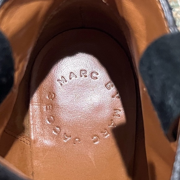 Marc By Marc Jacobs Black Suede Heeled Ankle Boots Size 36 Women’s - Picture 5 of 9